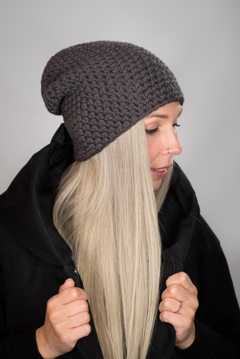 Czapka Merino 01 - CIEMNOSZARA Czapka Merino 01 - CIEMNOSZARA