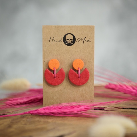 Kolczyki Hanna - pomarańczowo-czerwone