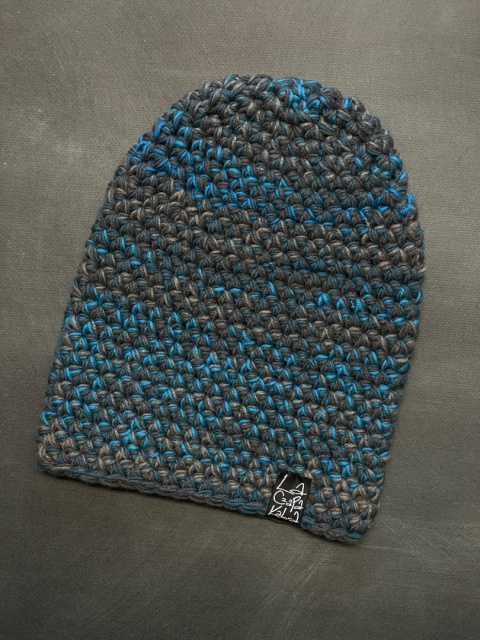 Czapka Merino 11 - niebieski melanż