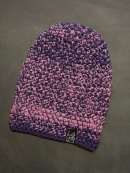 Czapka Merino 14 - fioletowy melanż