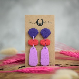 Kolczyki Tamara - czerwono-fioletowe