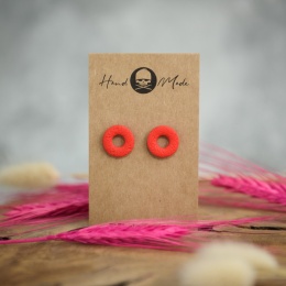 Kolczyki Donuts - czerwone jasne