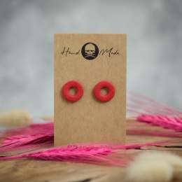 Kolczyki Donuts - ciemny czerwony