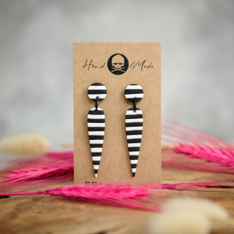 Kolczyki Lisa - czarno-białe