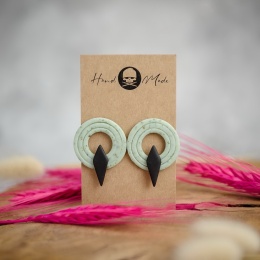 Kolczyki Gabriela - różowo-szmaragdowe