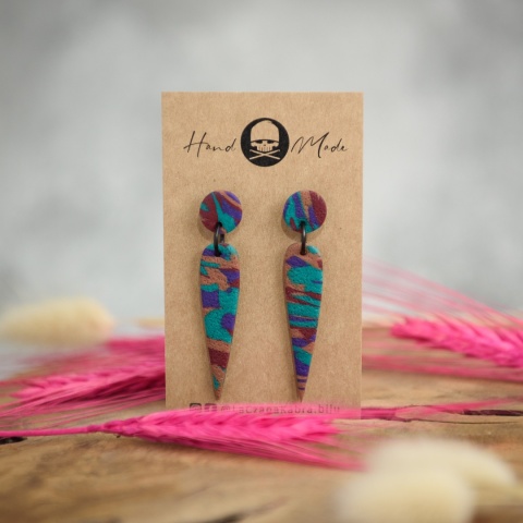 Kolczyki Lisa - brązowo-fioletowe