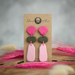 Kolczyki Tamara - różowo-oliwkowe