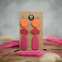 Kolczyki Tamara - różowo-pomarańczowe