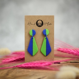 Kolczyki Zuza - niebiesko-limonkowe